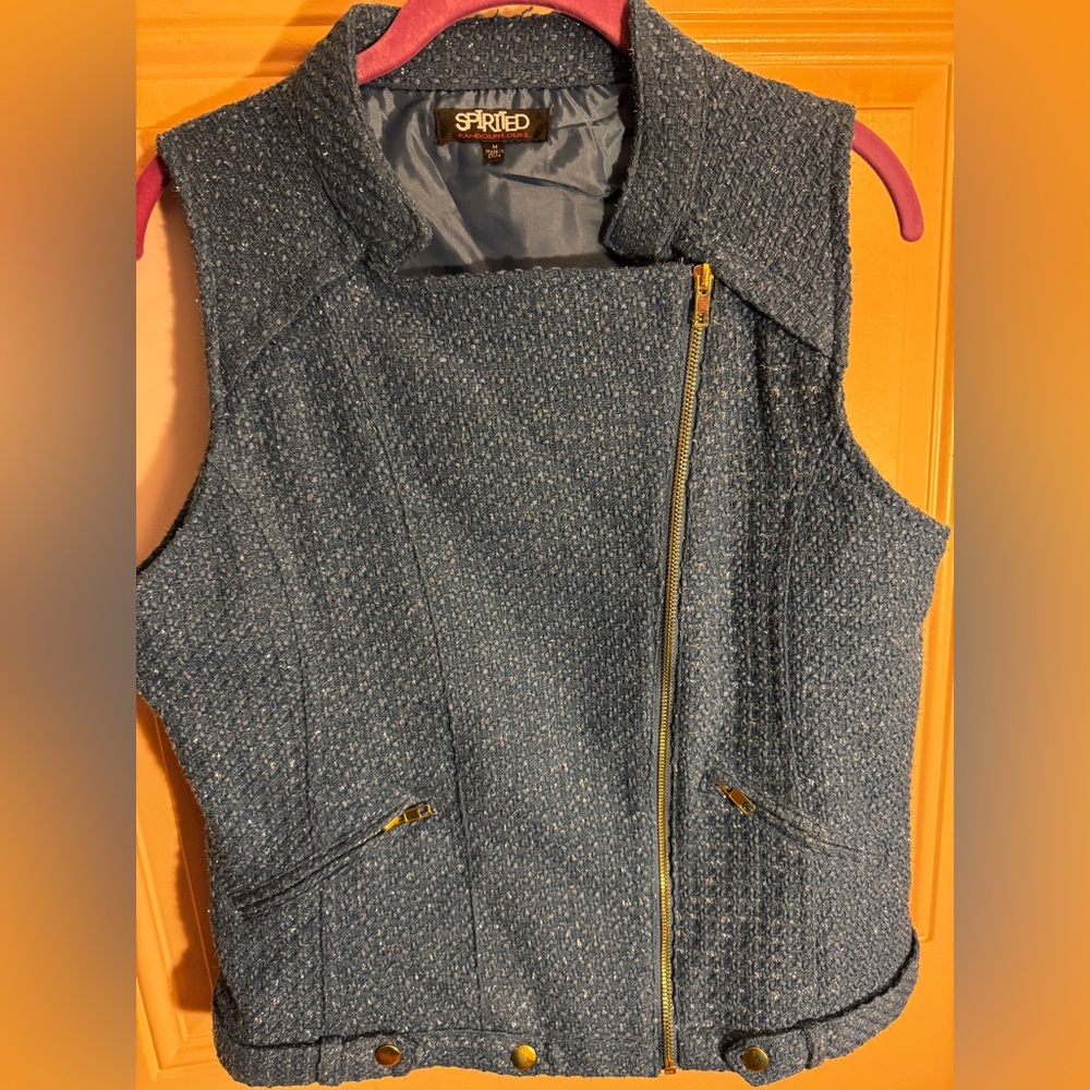 Spirited Women’s Tweed Sparkle Blue Vest